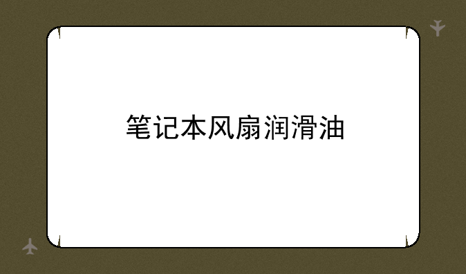笔记本风扇润滑油