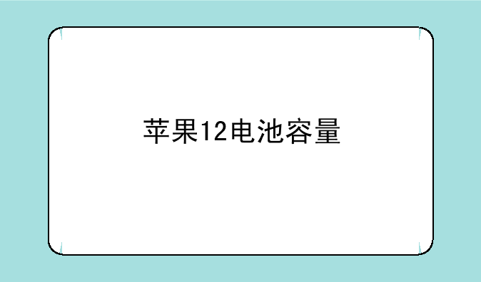 苹果12电池容量