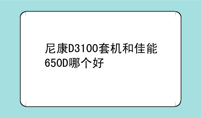 尼康D3100套机和佳能650D哪个好