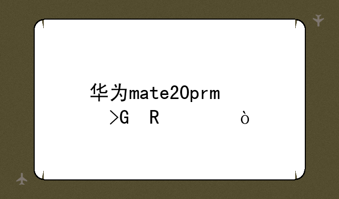 华为mate20pro发售价？