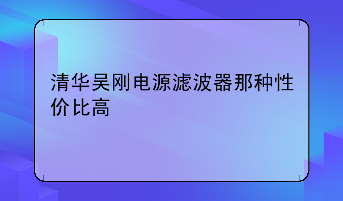 清华吴刚电源滤波器那种性价比高