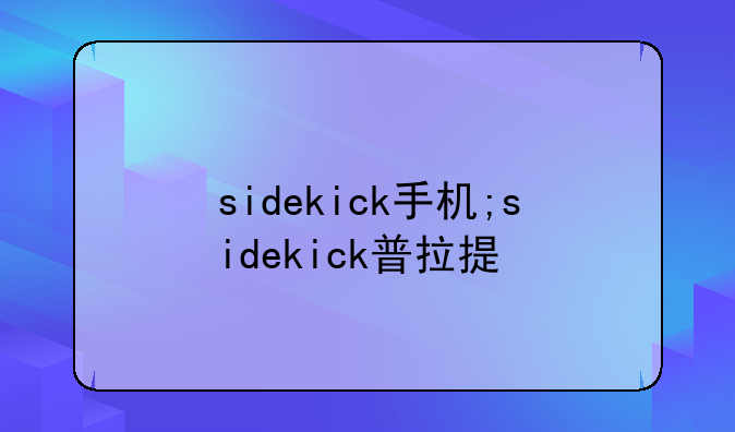 sidekick手机;sidekick普拉提