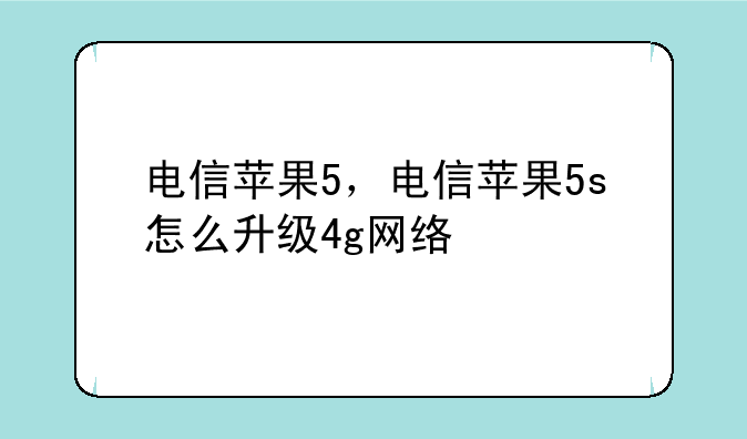 电信苹果5，电信苹果5s怎么升级4g网络