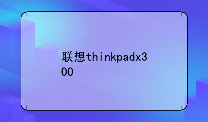 联想thinkpadx300