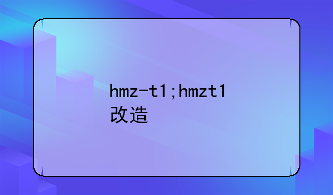 hmz-t1;hmzt1改造